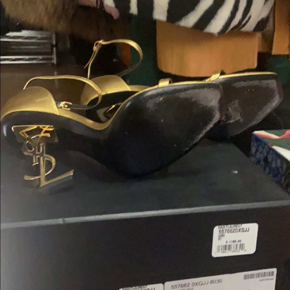 Saint Laurent Gold Sandals - Picture 4 of 5